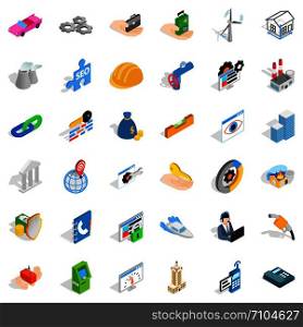 Adress icons set. Isometric style of 36 adress vector icons for web isolated on white background. Adress icons set, isometric style