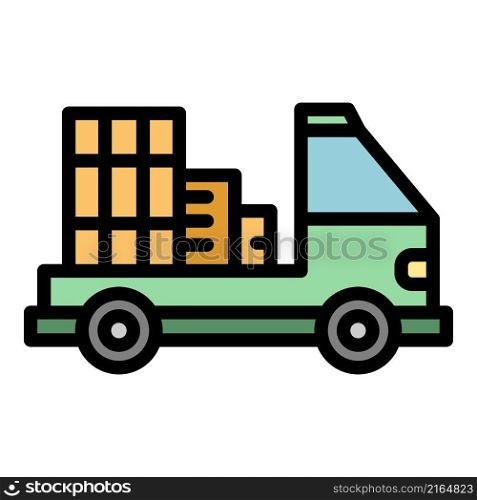 Adress relocation icon. Outline adress relocation vector icon color flat isolated. Adress relocation icon color outline vector