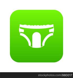 Adult diapers icon digital green for any design isolated on white vector illustration. Adult diapers icon digital green