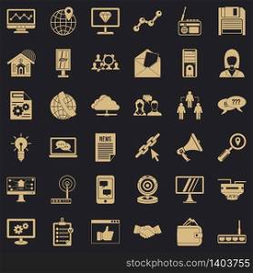 Adv file icons set. Simple style of 36 adv file vector icons for web for any design. Adv file icons set, simple style