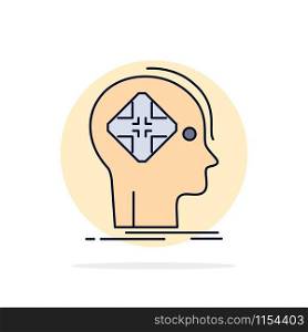 Advanced, cyber, future, human, mind Flat Color Icon Vector