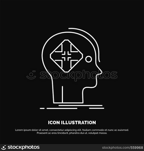 Advanced, cyber, future, human, mind Icon. Line vector symbol for UI and UX, website or mobile application. Vector EPS10 Abstract Template background