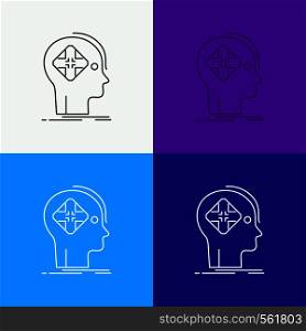Advanced, cyber, future, human, mind Icon Over Various Background. Line style design, designed for web and app. Eps 10 vector illustration. Vector EPS10 Abstract Template background