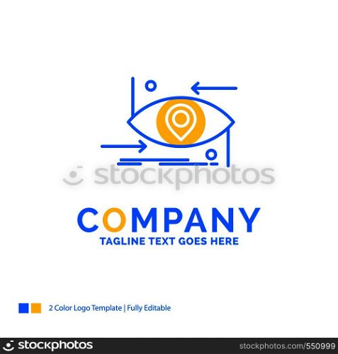 Advanced, future, gen, science, technology, eye Blue Yellow Business Logo template. Creative Design Template Place for Tagline.