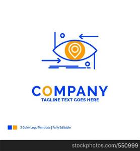 Advanced, future, gen, science, technology, eye Blue Yellow Business Logo template. Creative Design Template Place for Tagline.