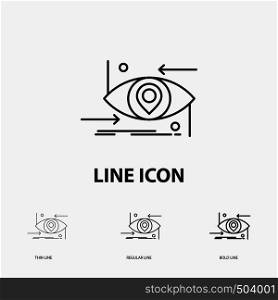 Advanced, future, gen, science, technology, eye Icon in Thin, Regular and Bold Line Style. Vector illustration. Vector EPS10 Abstract Template background