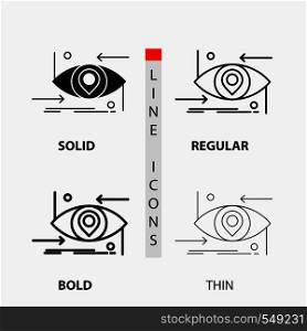 Advanced, future, gen, science, technology, eye Icon in Thin, Regular, Bold Line and Glyph Style. Vector illustration. Vector EPS10 Abstract Template background