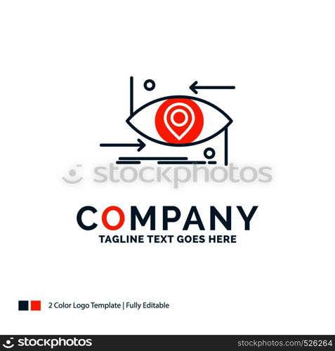 Advanced, future, gen, science, technology, eye Logo Design. Blue and Orange Brand Name Design. Place for Tagline. Business Logo template.