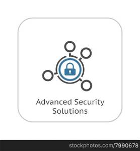 Advanced Security Solutions Icon. Flat Design. Business Concept. Isolated Illustration.. Advanced Security Solutions Icon. Flat Design.