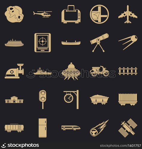 Advanced technology icons set. Simple set of 25 advanced technology vector icons for web for any design. Advanced technology icons set, simple style