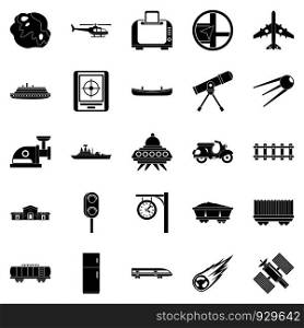 Advanced technology icons set. Simple set of 25 advanced technology vector icons for web isolated on white background. Advanced technology icons set, simple style