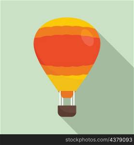 Adventure air balloon icon. Flat illustration of adventure air balloon vector icon isolated on white background. Adventure air balloon icon flat isolated vector