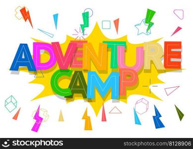 Adventure C&. Word written with Children s font in cartoon style.