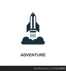 Adventure creative icon. Simple element illustration. Adventure concept symbol design from online education collection. Can be used for web, mobile, web design, apps, software, print. Adventure creative icon. Simple element illustration. Adventure concept symbol design from online education collection. Objects for mobile, web design, apps, software, print.