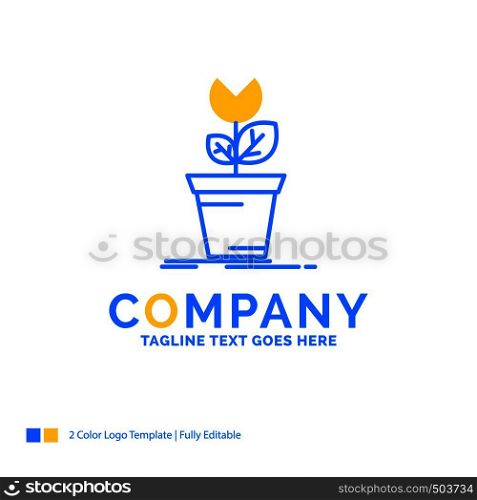 adventure, game, mario, obstacle, plant Blue Yellow Business Logo template. Creative Design Template Place for Tagline.