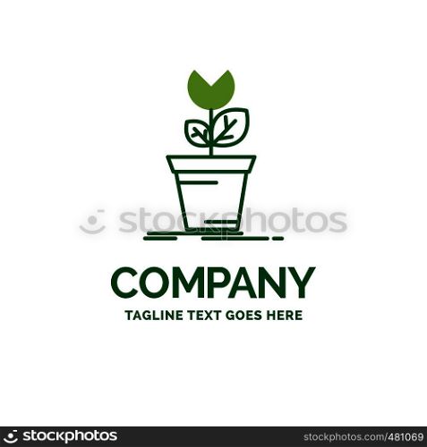 adventure, game, mario, obstacle, plant Flat Business Logo template. Creative Green Brand Name Design.