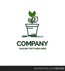 adventure, game, mario, obstacle, plant Flat Business Logo template. Creative Green Brand Name Design.
