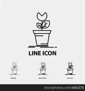 adventure, game, mario, obstacle, plant Icon in Thin, Regular and Bold Line Style. Vector illustration. Vector EPS10 Abstract Template background