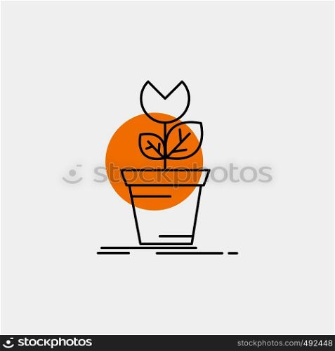 adventure, game, mario, obstacle, plant Line Icon. Vector EPS10 Abstract Template background