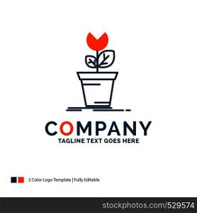 adventure, game, mario, obstacle, plant Logo Design. Blue and Orange Brand Name Design. Place for Tagline. Business Logo template.