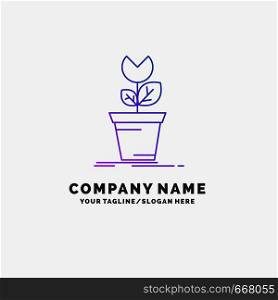 adventure, game, mario, obstacle, plant Purple Business Logo Template. Place for Tagline. Vector EPS10 Abstract Template background