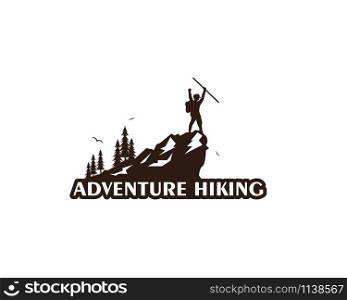 adventure hiking vector icon illustration design template