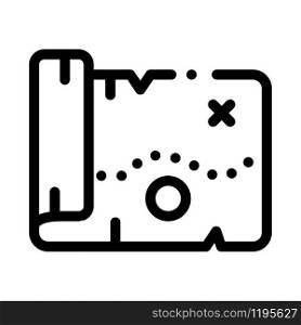 Adventure Map Icon Vector. Outline Adventure Map Sign. Isolated Contour Symbol Illustration. Adventure Map Icon Vector Outline Illustration