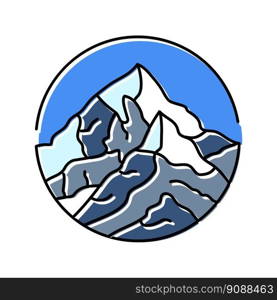 adventure mountain landscape color icon vector. adventure mountain landscape sign. isolated symbol illustration. adventure mountain landscape color icon vector illustration