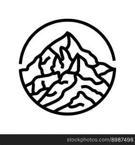 adventure mountain landscape line icon vector. adventure mountain landscape sign. isolated contour symbol black illustration. adventure mountain landscape line icon vector illustration