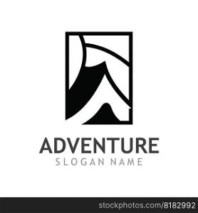 Adventure nature logo design image travel and outdoor c&ing adventurers, climbers template