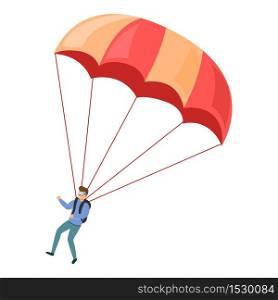 Adventure parachuting icon. Cartoon of adventure parachuting vector icon for web design isolated on white background. Adventure parachuting icon, cartoon style