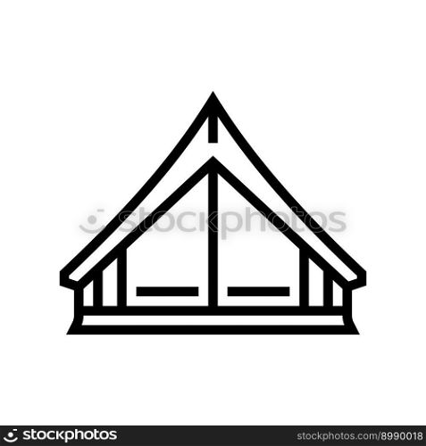 adventure tent vacation line icon vector. adventure tent vacation sign. isolated contour symbol black illustration. adventure tent vacation line icon vector illustration