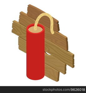 Adventurism concept icon isometric vector. Red dynamite stick with wick icon. Wild west concept, western. Adventurism concept icon isometric vector. Red dynamite stick with wick icon