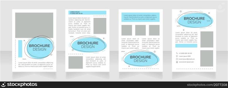 Advert campaign white and blue blank brochure layout design. Promo service. Vertical poster template set with empty copy space for text. Premade corporate reports collection. Editable flyer paper page. Advert campaign white and blue blank brochure layout design