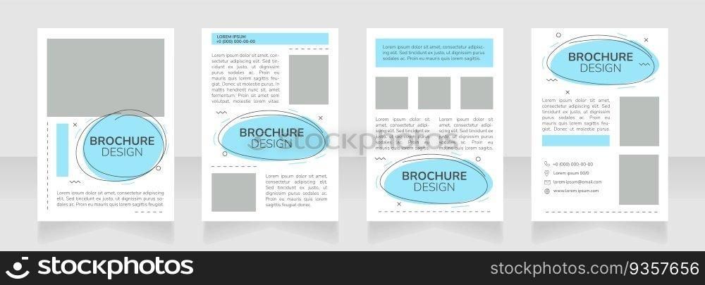 Advert campaign white and blue blank brochure layout design. Promo service. Vertical poster template set with empty copy space for text. Premade corporate reports collection. Editable flyer paper page. Advert campaign white and blue blank brochure layout design