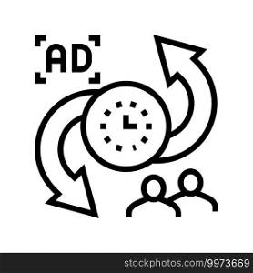 advertise to buyers clients converter line icon vector. advertise to buyers clients converter sign. isolated contour symbol black illustration. advertise to buyers clients converter line icon vector illustration