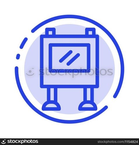 Advertisement, Advertising, Billboard, Poster Blue Dotted Line Line Icon