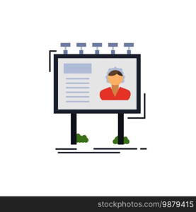 advertisement, advertising, billboard, poster, board Flat Color Icon Vector