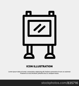 Advertisement, Advertising, Billboard, Poster Line Icon Vector