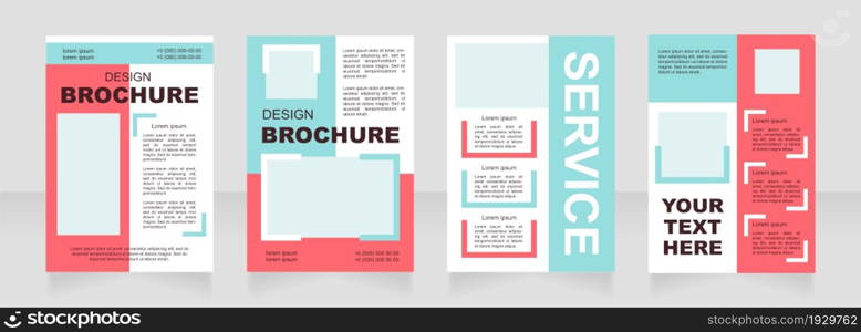 Advertisement service blank brochure layout design. Promotional event. Vertical poster template set with empty copy space for text. Premade corporate reports collection. Editable flyer paper pages. Advertisement service blank brochure layout design