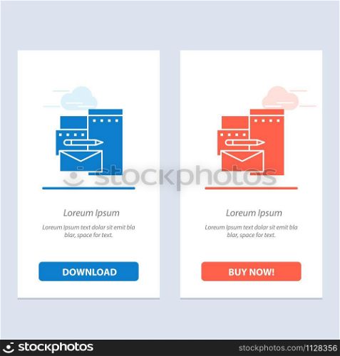Advertising, Branding, Identity, Corporate Blue and Red Download and Buy Now web Widget Card Template
