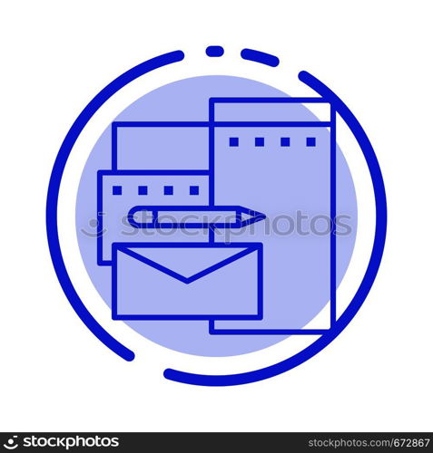 Advertising, Branding, Identity, Corporate Blue Dotted Line Line Icon