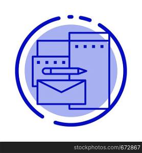 Advertising, Branding, Identity, Corporate Blue Dotted Line Line Icon