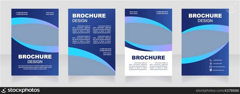 Advertising health treatment blue blank brochure design. Healthcare. Template set with copy space for text. Premade corporate reports collection. Editable 4 paper pages. Myriad Pro, Arial fonts used. Advertising health treatment blue blank brochure design