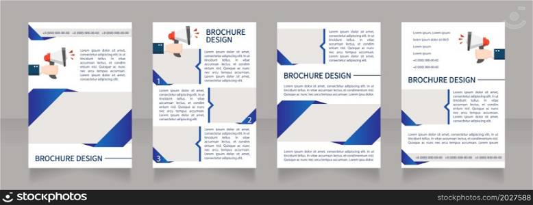 Advertising new job position blank brochure layout design. Vertical poster template set with empty copy space for text. Premade corporate reports collection. Editable flyer 4 paper pages. Advertising new job position blank brochure layout design