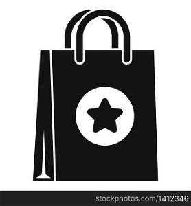 Advertising paper bag icon. Simple illustration of advertising paper bag vector icon for web design isolated on white background. Advertising paper bag icon, simple style