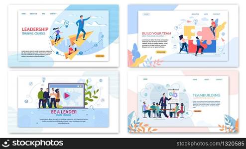 Advertising Poster Corporate Training Teambuilding. Set Leadership Training Courses. Be a Leader Online Training. Build Your Team Best Training Courses. Using Detailed Step by Step Plan.