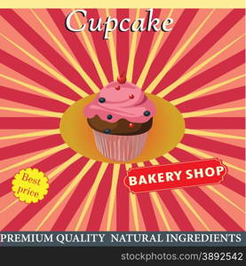 advertising poster for coffee with Cake . Cakes label