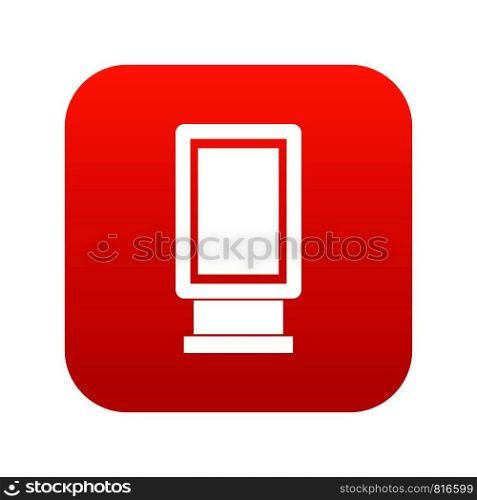 Advertising signs icon digital red for any design isolated on white vector illustration. Advertising signs icon digital red