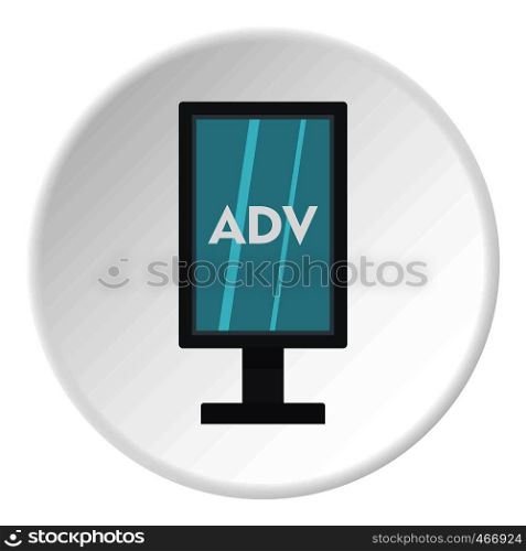 Advertising stand icon in flat circle isolated vector illustration for web. Advertising stand icon circle